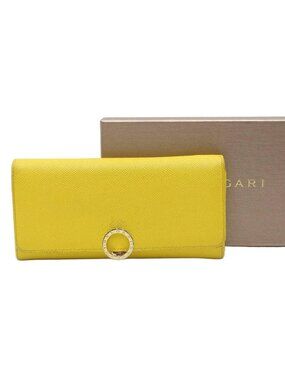 Bvlgari BB Logo Clip Leather Bifold Wallet
